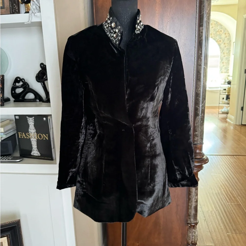 Soft Surroundings Elegant Black Velvet‎ Blazer